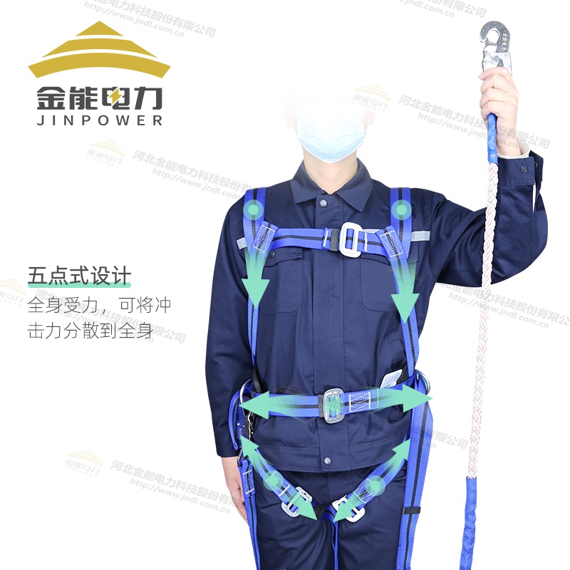 出口型全身式藍色安全帶拉力可達1.5t檢測報告齊全